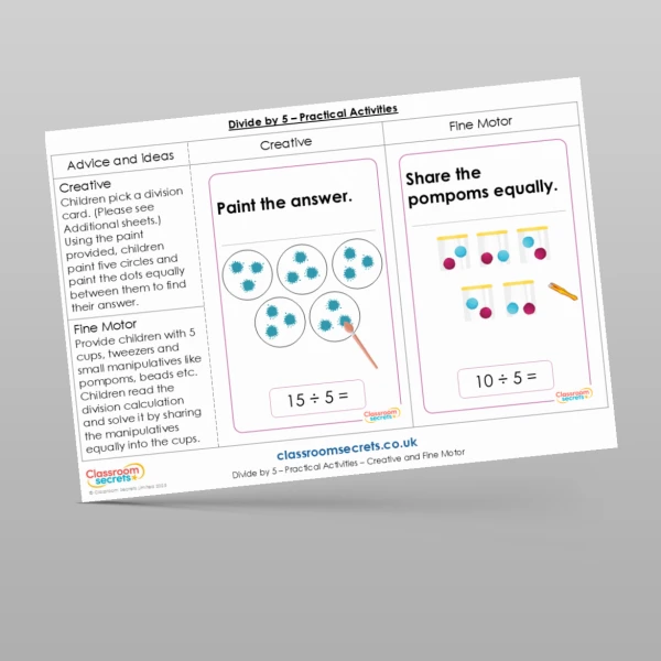 An image of the Divide by 5 Practical Activities Resource