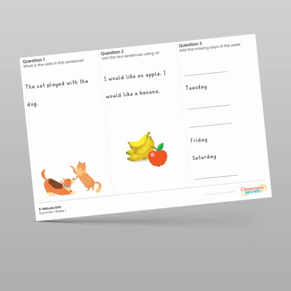 An image of the 5-Minute GPS Summer 1 Week 1 Resource