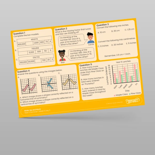 An image of the Summer 1 Week 5 Wake Up and Work Resource