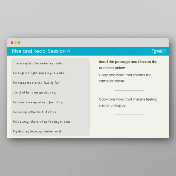 An image of the Rise and Read Father's Day Resource