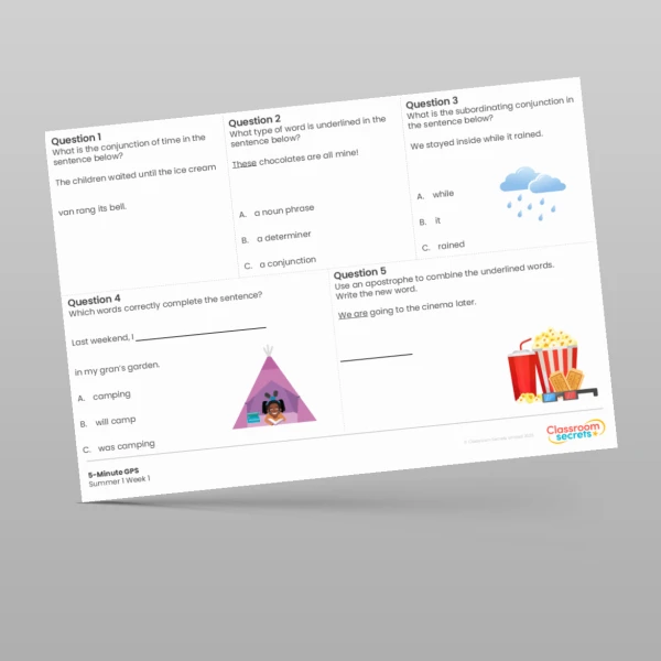 An image of the Free Summer 1 Week 1 5-Minute GPS Resource