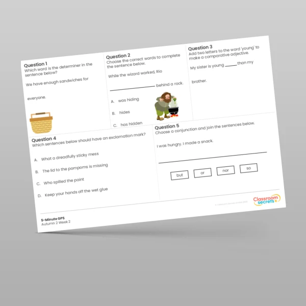 An image of the 5-Minute GPS Autumn 2 Week 2 Resource