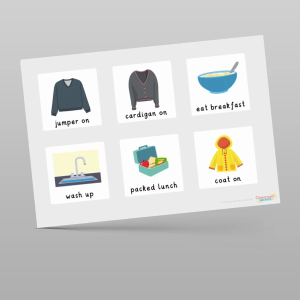 An image of the Getting Ready for School Visual Timetable Resource