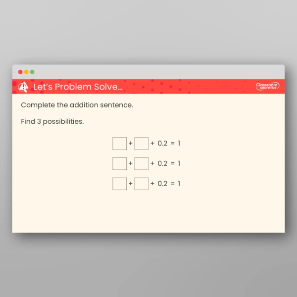 An image of the Make a Whole with Tenths Teaching PPT Resource