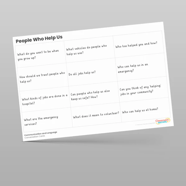 An image of the People Who Help Us Conversation Cards Resource