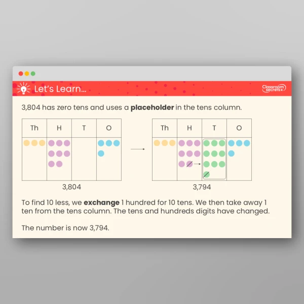 An image of the Find 1, 10, 100 1,000 More or Less Teaching PPT Resource