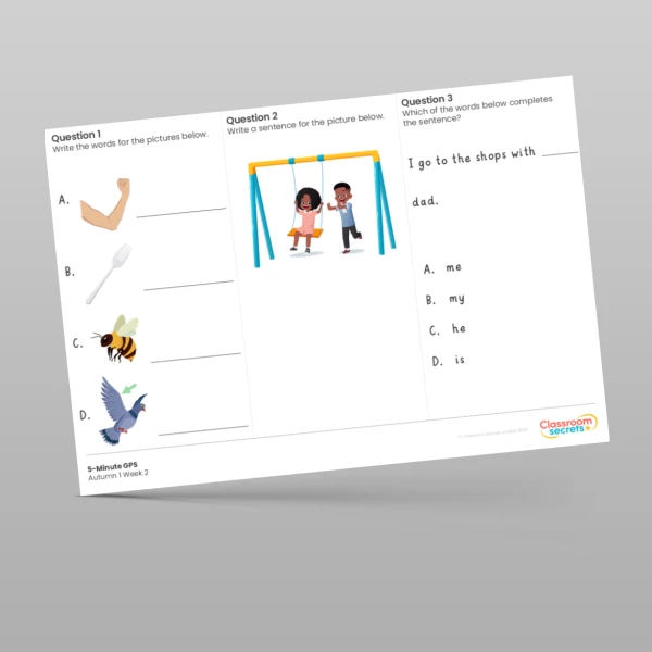 An image of the 5-Minute GPS Autumn 1 Week 2 Resource