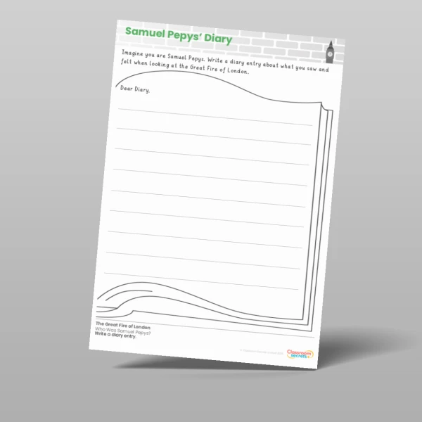 An image of the Lesson 4: Who Was Samuel Pepys? Worksheet Resource