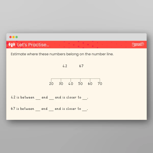 An image of the Estimate Numbers on a Number Line Teaching PPT Resource