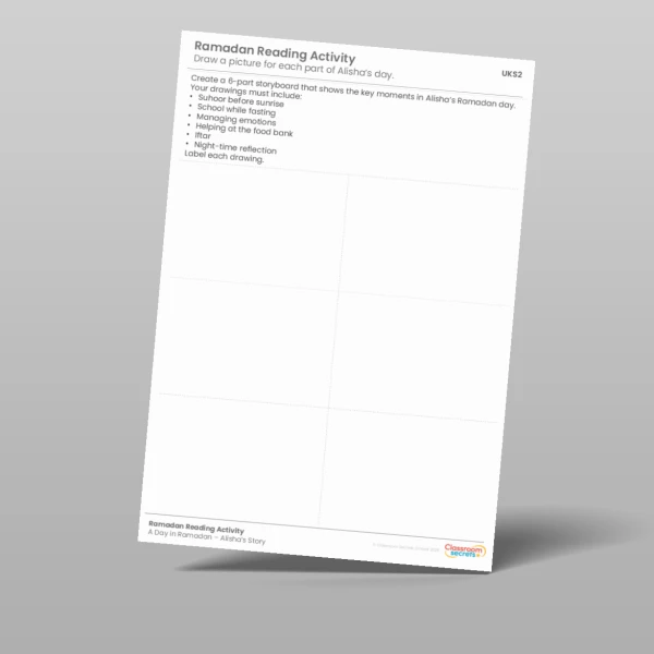 An image of the Ramadan Reading Activity Resource