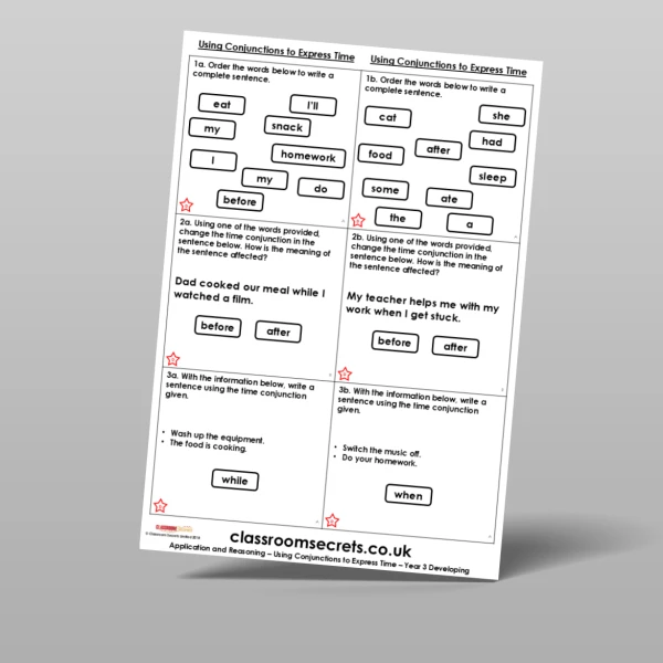 An image of the Using Conjunctions to Express Time Application and Reasoning Resource