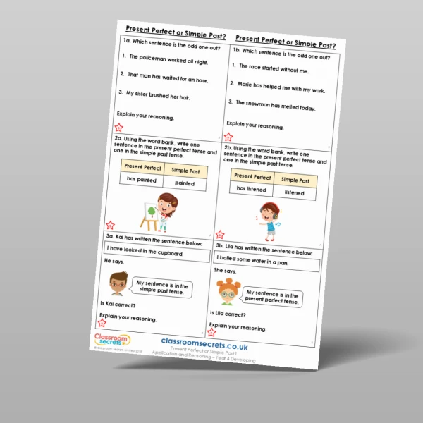 An image of the Present Perfect or Simple Past? Application and Reasoning Resource