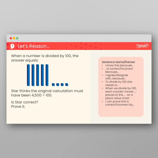 An image of the Divide by 100 Teaching PPT Resource
