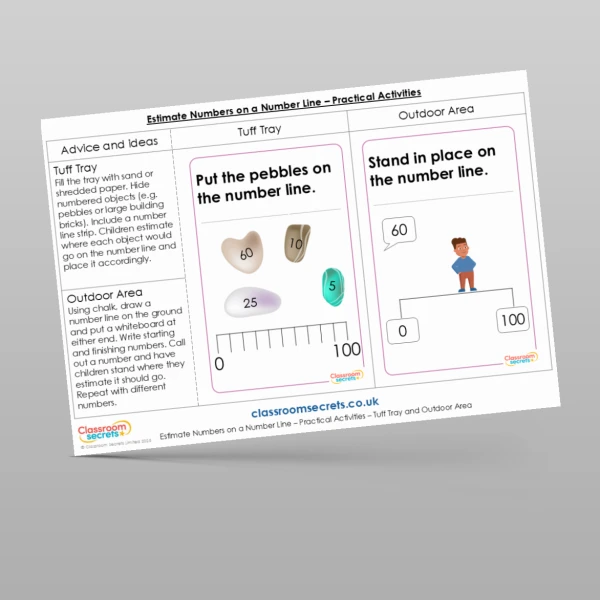 An image of the Estimate Numbers on a Number Line Practical Activities Resource