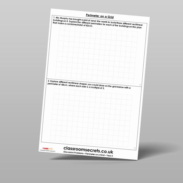 Year 4 Perimeter On A Grid Discussion Problem Resource | Classroom Secrets