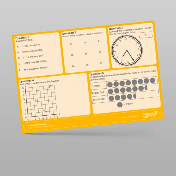 An image of the Spring 2 Week 5 Wake Up and Work Resource