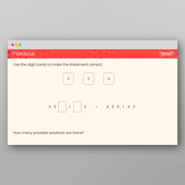 An image of the Compare Numbers to 1,000,000 Prior Learning Tutor PPT Resource