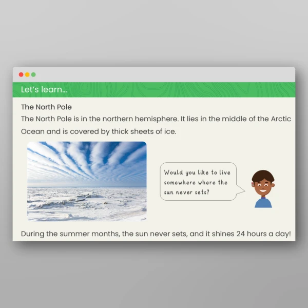 An image of the What are the North and South Poles? Geography PPT Resource