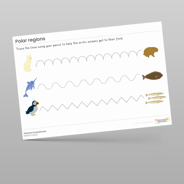 An image of the Amazing World - Polar Regions Pencil Control Resource