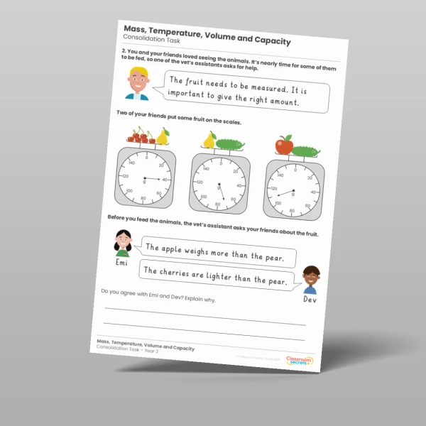 An image of the Mass, Temperature, Volume and Capacity Consolidation Task Resource