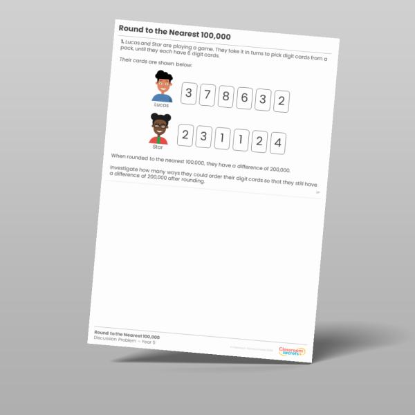 Year 5 Round To The Nearest 100 000 Discussion Problem Resource ...