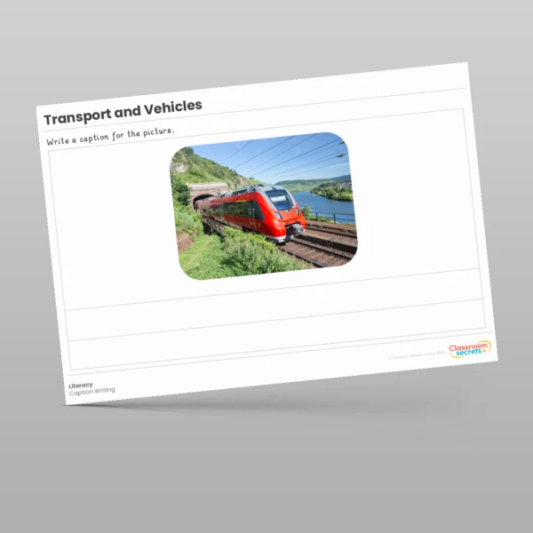 An image of the Transport and Vehicles Literacy Activities Resource