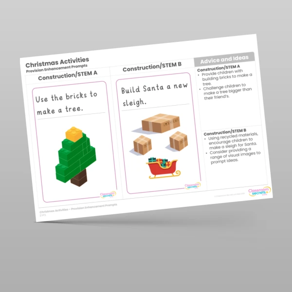 An image of the Christmas Activities Provision Enhancement Prompts Resource