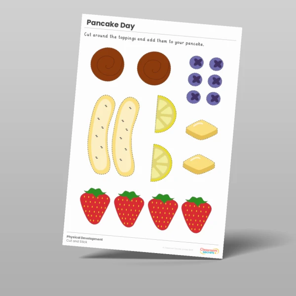 An image of the Pancake Day Cut and Stick Resource