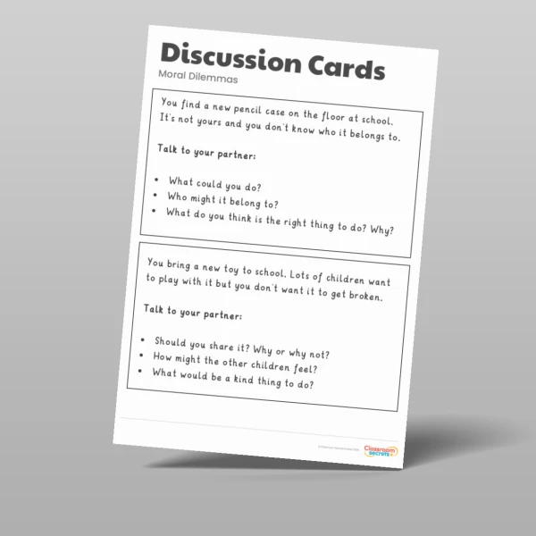 An image of the Moral Dilemma Discussion Cards Resource