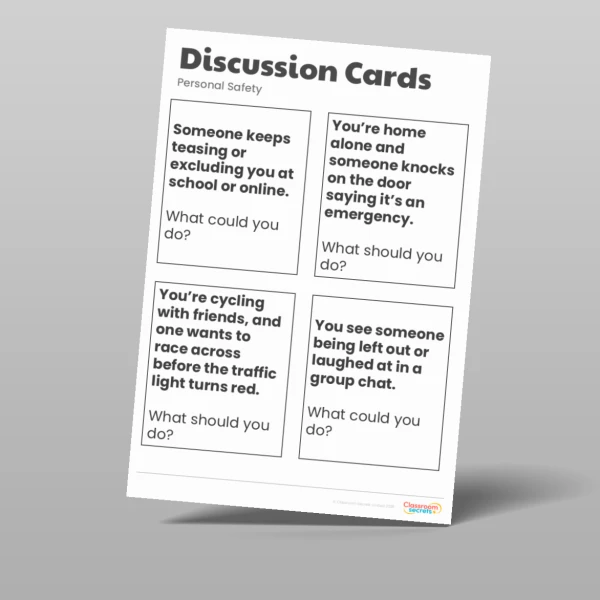 An image of the Personal Safety Discussion Cards Resource
