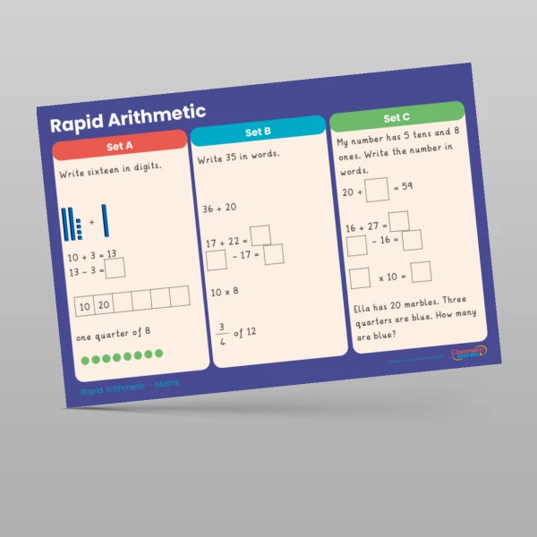 An image of the Spring 2 Week 6 Rapid Arithmetic Resource