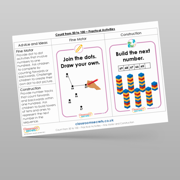 Programme Activity Count Year 1 Count From 50 To 100 Practical Activities Resource | Classroom ...