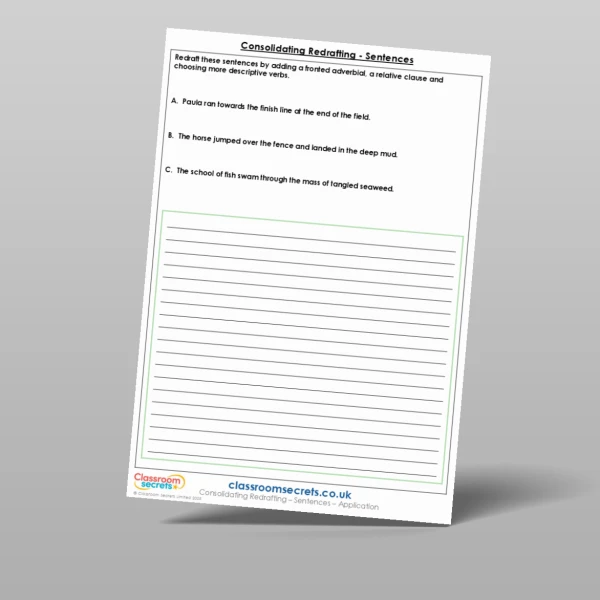 An image of the Consolidating Redrafting - Sentences Application Resource