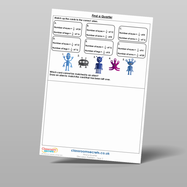 Year 2 Find A Quarter Discussion Problem Resource | Classroom Secrets