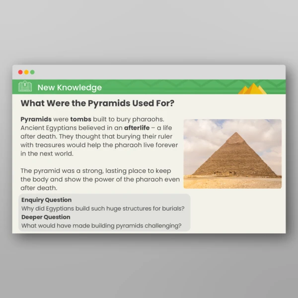 An image of the The Ancient Egyptians Why Were the Pyramids Important? PPT Resource
