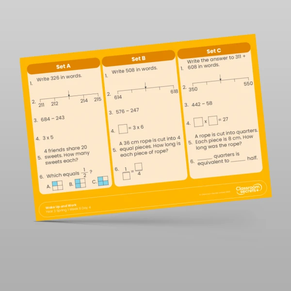 An image of the Spring 1 Week 6 Wake Up and Work Resource