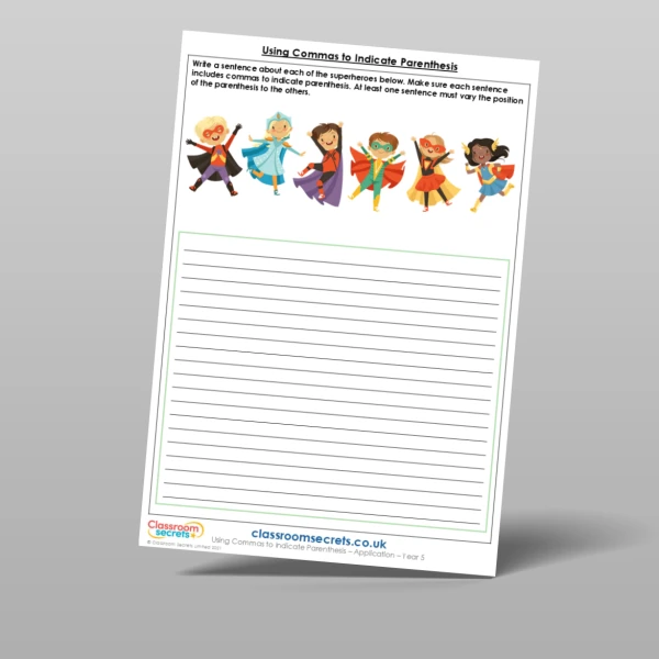 An image of the Using Commas to Indicate Parenthesis Application Resource
