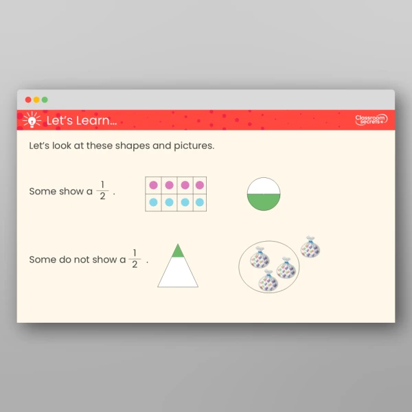 An image of the Recognise a Half Teaching PPT Resource