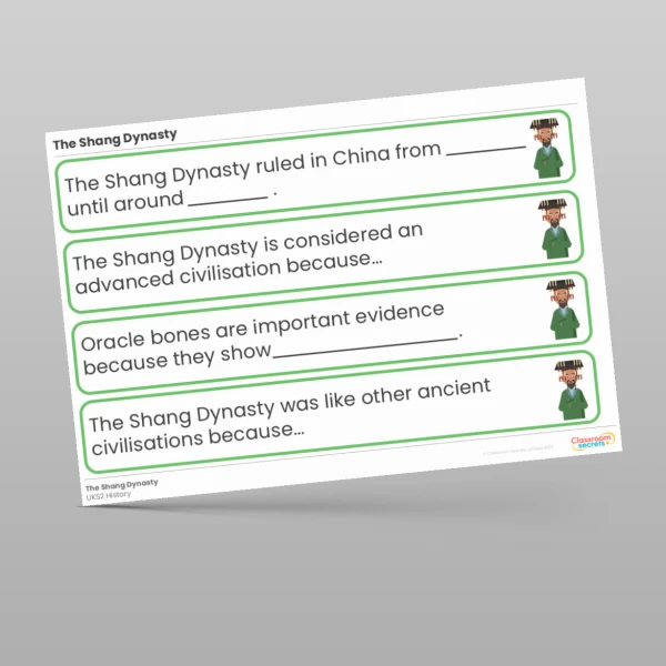 An image of the The Shang Dynasty Stem Sentences Resource