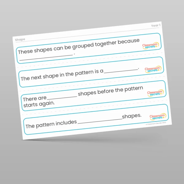 An image of the Shape Stem Sentences Resource