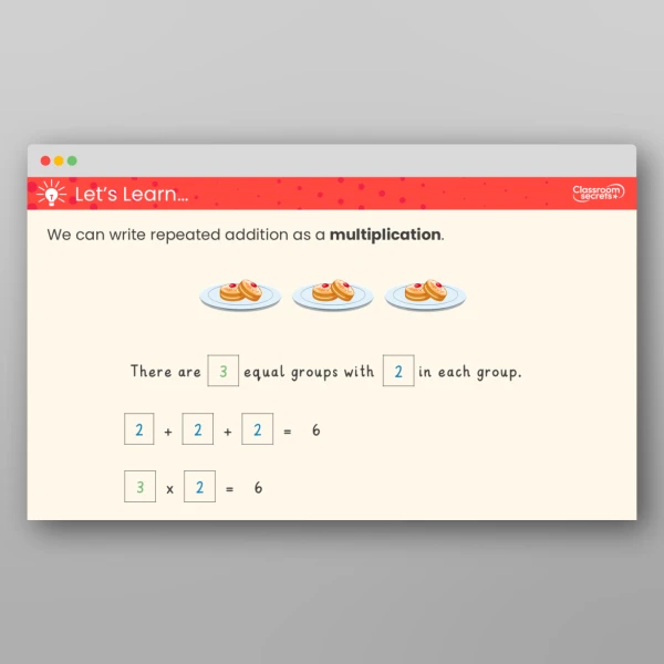 An image of the Introduce the Multiplication Symbol Teaching PPT Resource
