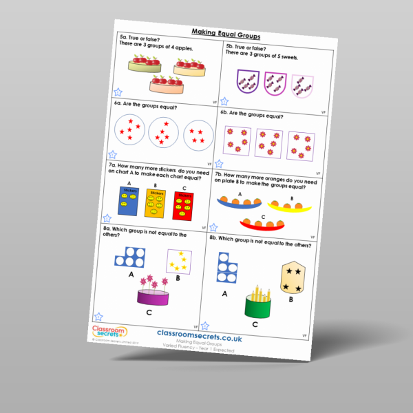 Year 1 Making Equal Groups Varied Fluency Resource | Classroom Secrets