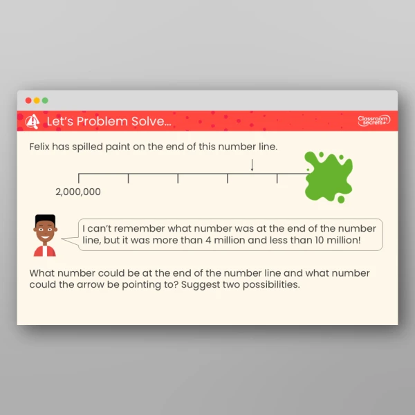 An image of the Number Line to 10,000,000 Teaching PPT Resource