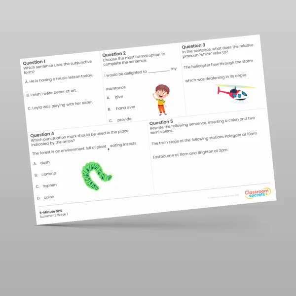 An image of the 5-Minute GPS Summer 2 Week 1 Resource