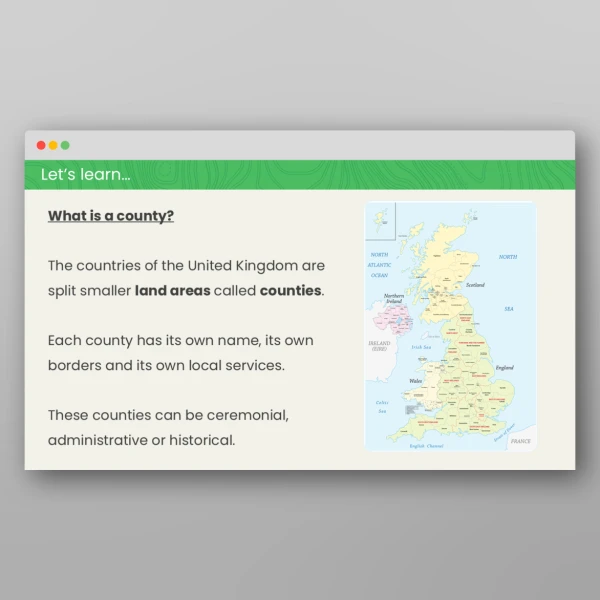 An image of the Lesson 1: Counties of the United Kingdom PPT Resource