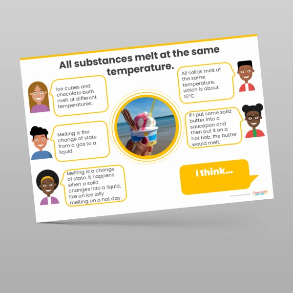 An image of the States of Matter Concept Cartoons Resource