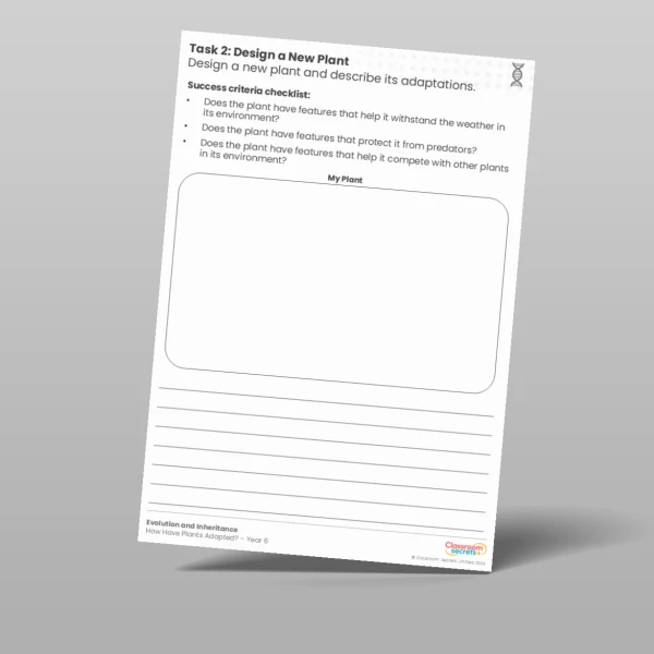 An image of the Design a New Plant Worksheet Resource