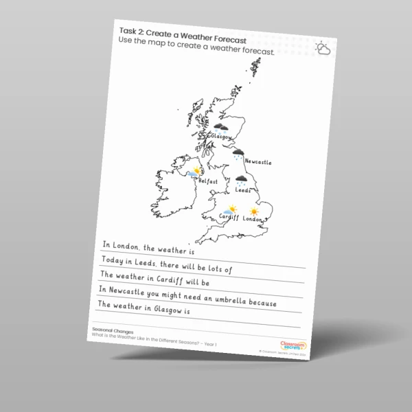 An image of the Lesson 2: Create a Weather Forecast Worksheet Resource