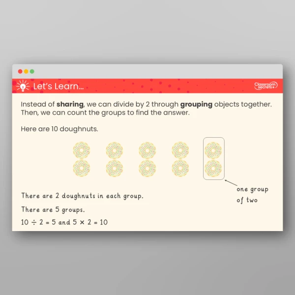 An image of the Divide by 2 Teaching PPT Resource