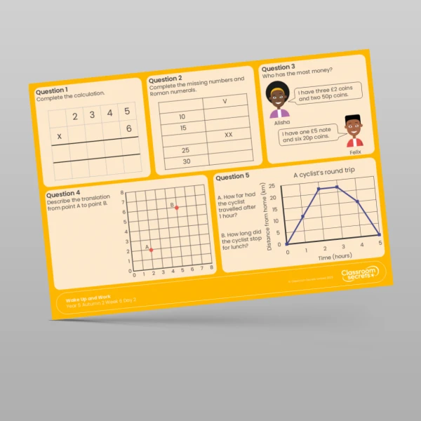 An image of the Autumn 2 Week 6 Wake Up and Work Resource